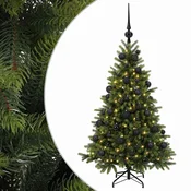 Vidaxl Umetna božična jelka z bučko 120 cm 150 LED Toplo bela