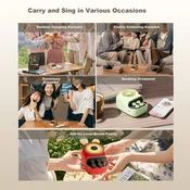 Kuangxiang Bluetooth karaoke zvucnik sa 2 mikrofona, Crveni