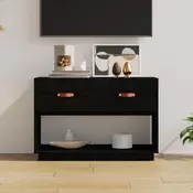 Vidaxl vidaXL TV omarica črna 90x40x60 cm masivni borov les