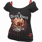 Five Finger Death Punch Assassin Ripped Top Black & Red L Ženske Majica