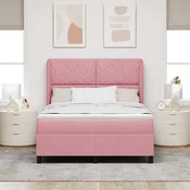 vidaXL vidaXL Box Spring Postelja z Blazino Roza 140x190 cm Žamet, (22053016)