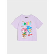 Sinsay - Pamucna majica sa printom Sonic the Hedgehog - lavanda