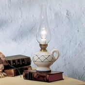 Ferroluce Rusticna stolna lampa u stilu seoske kuce - Dnevni boravak/blagovaonica - Seoska kuca / rustikalni - bijela, plava, zlatna, prozirna - Keramika