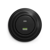 Kliklap - Retro USB uticnica A+C sa ramom, crna