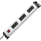 KOPP RAZDELILNA LETEV KOPP POWERVERSAL 227420010, 3 X 3 IEC-VTIČNICE, SREBRNE/ČRNE BARVE