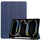 GS Ovitek za iPad Pro 13 M5 2025/M4 2024 (8./7. generacija), Smartcase z držalom za pisalo, temno moder