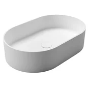 SAPHO Eleganten Ovalni Umivalnik THIN 55x35 cm, Rockstone, Bela Mat