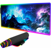 Osvetljena XL LED RGB računalniška podloga za miško in tipkovnico 80x30cm COSMOS