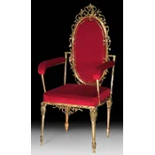 Casa Padrino luxury baroque dining chair bordeaux red/gold - Handmade bronze chair with armrests and fine velvet fabric - Luxury dining room furniture in baroque style - Baroque furniture
