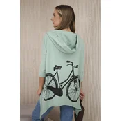 Sweatshirt with a dark mint cycling print