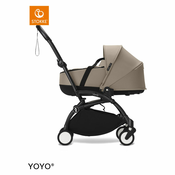Stokke Ogrodje vozička black frame z new born shell Yoyo taupe