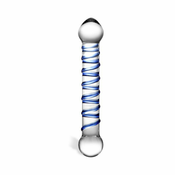 Glas Steklen dildo Glas 05655 - Erotični izdelek iz prozornega modrega stekla