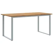 Vidaxl Vrtna miza Siva 160 x 80 x 75 cm Masiven les akacije