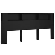 Vidaxl Vzglavna omarica črna 220x18,5x104,5 cm