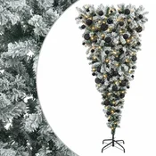 Vidaxl Umetna božična jelka z bučko 240 cm 300 LED Toplo bela