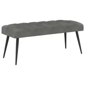 Vidaxl Klop s gumbnim oblazinjenjem Temno siva 110 x 40 x 46 cm Žamet