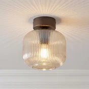TK Lighting Stropna svetilka Salvia, rjava/konjak, steklo, O 15 cm, E14 - Dnevna soba/jedilnica - rjava, konjak