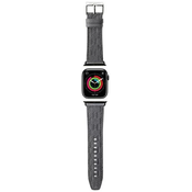 Karl Lagerfeld KLAWLSAKLHPG Apple Watch 4/5/6/7/SE/8/9/Ultra 44/45/49mm strap Saffiano Monogram silver
