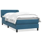 vidaXL vidaXL Box spring postelja z vzmetnico temno modra 80x210 cm žamet, (21792486)