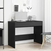 vidaXL Pisalna miza črn hrast 101x50x76,5 cm inženirski les