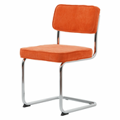 Oranžen jedilni stol iz rebrastega žameta Rupert – Unique Furniture