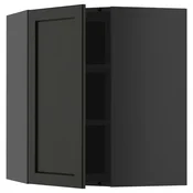 METOD Ugaoni zidni element s policama, Crnosiva/Lerhyttan crno bajcovano, 68x80 cm