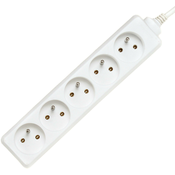 PremiumCord extension cord 3 m 230 white, 5 drawers
