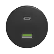 Kliklap - Retro USB uticnica A+C bez okvira antracit