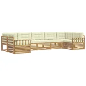 Set vanjskih sofa s jastukom 7 pcs Bijela i krem