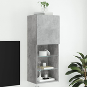 TV ormaric s LED svjetlima siva boja betona 40,5x30x102 cm