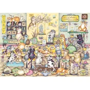 Ravensburger - Puzzle Zbirka Vintage: Crazy Cats: Velikonočna jajčna vragolija: zbirka mačk: Velikonočna jajčna vragolija - 1 000 kosov