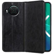 GS Ovitek za Nokia X10/X20, denarnica iz usnja Litchi, črna