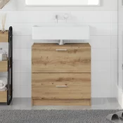 vidaXL omara za umivalnik umetniški hrast 59x37x59 cm inženirski les