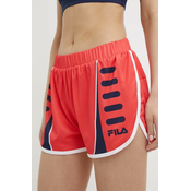 Kratke hlače za trčanje Fila Ruffec boja: narančasta, s uzorkom, srednje visoki struk, FAW0718