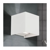 ORION Kockasta vanjska zidna LED svjetiljka, bijela, metal, 10 cm, prema gore/dolje - Moderan - bijeli