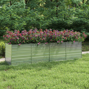 Povišena vrtna gredica 320 x 80 x 77 cm pocincani celik srebrna