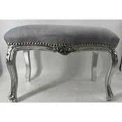 Casa Padrino baroque stool gray/silver - Handmade antique style stool - Living room furniture in baroque style - Baroque furniture - Noble & Magnificent