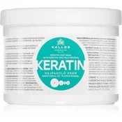Kallos Cosmetics Keratin obnovitvena maska za lase s keratinom 500 ml za ženske
