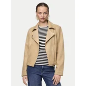 Pieces Jakna iz umetnega usnja Beminda 17134838 Bež Regular Fit