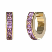 Guess Brezčasni pozlačeni kristalni uhani Huggie Me JUBE03134JWYGLAT/U