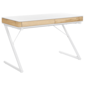 Beliani Pisalna miza iz hrastovega lesa 120x60 bela FONTANA