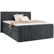 Carryhome BOXSPRING POSTELJA 160 cm  x 200 cm , tekstil temno siva