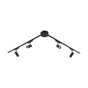 Sodoben tirni sistem razsvetljave s 4 črnimi reflektorji 1-fazni 200 cm - Magnetic Gert