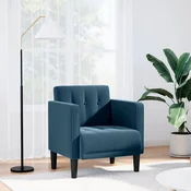 vidaXL Kavč z nasloni za roke moder 53 cm žamet