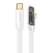 USAMS USAMS KABEL KĄTOWY USB-C NA LIGHTNING PD 20W FAST CHARGING ICEFLAKE SERIES 2M BIAŁY/WHITE SJ586USB02 (US-SJ586), (21980468)