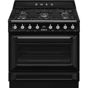SMEG prosto stoječ štedilnik TR90GPBL, črna, Piroliza