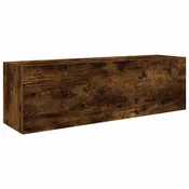 Vidaxl Kopalniška stenska omarica dimljen hrast 100x25x30 cm inž. les