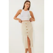 Bianco Lucci Womens Button Detailed Knit Skirt