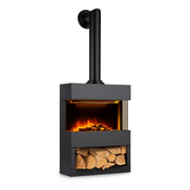 Klarstein Zermatt, električni kamin, 900/1800 W, iluzija plamena, dimna peč (FP17-ZermattB)