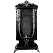 Casa Padrino luxury baroque display cabinet with glass door black/silver - Handmade baroque furniture